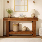 Console table, double-layer console table with storage space, used for living room