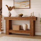 Console table, double-layer console table with storage space, used for living room