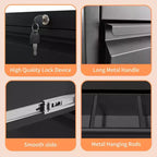 2-Drawer White Lateral File Cabinet with Lock – Heavy-Duty Steel, Under Desk Storage