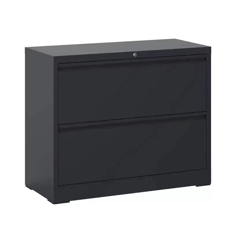 2-Drawer White Lateral File Cabinet with Lock – Heavy-Duty Steel, Under Desk Storage