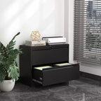 2-Drawer White Lateral File Cabinet with Lock – Heavy-Duty Steel, Under Desk Storage