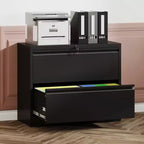 2-Drawer White Lateral File Cabinet with Lock – Heavy-Duty Steel, Under Desk Storage