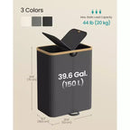 Dual Compartment Laundry Hamper – 2 Lids, Removable Liners, for Laundry Room & Bedroom