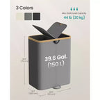 Dual Compartment Laundry Hamper – 2 Lids, Removable Liners, for Laundry Room & Bedroom