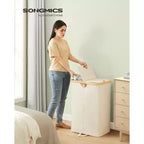 Dual Compartment Laundry Hamper – 2 Lids, Removable Liners, for Laundry Room & Bedroom