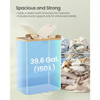 Dual Compartment Laundry Hamper – 2 Lids, Removable Liners, for Laundry Room & Bedroom