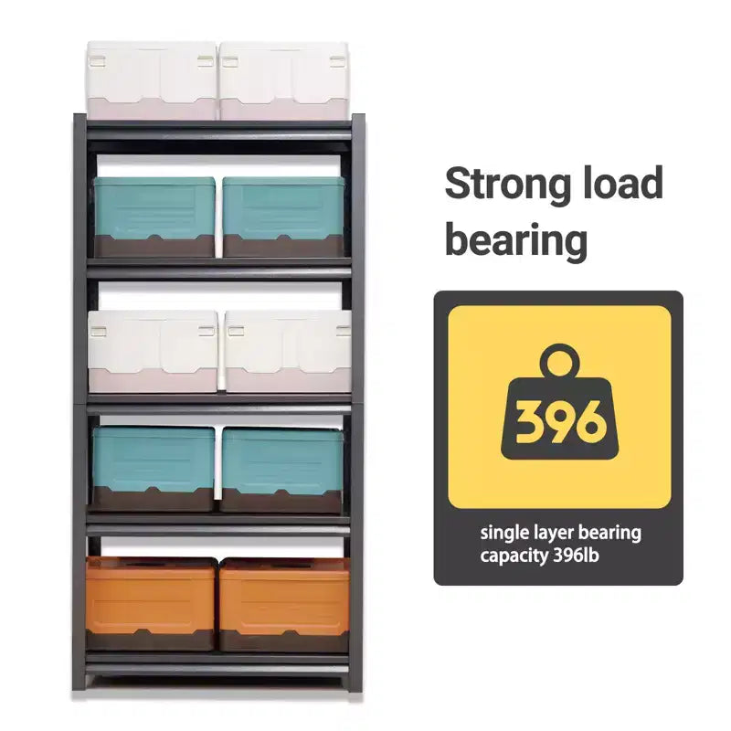5-Tier Heavy-Duty Metal Storage Shelves – 2000 lbs Capacity, Adjustable, Black
