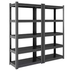 5-Tier Heavy-Duty Metal Storage Shelves – 2000 lbs Capacity, Adjustable, Black