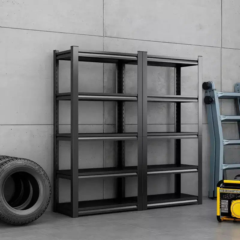 5-Tier Heavy-Duty Metal Storage Shelves – 2000 lbs Capacity, Adjustable, Black