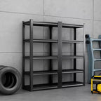 5-Tier Heavy-Duty Metal Storage Shelves – 2000 lbs Capacity, Adjustable, Black