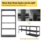 5-Tier Heavy-Duty Metal Storage Shelves – 2000 lbs Capacity, Adjustable, Black