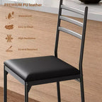 Counter Height Barstools – Set of 2, Footrest, Back Support, Upholstered, Metal Frame