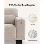 2-Seater Living Room Sofa – Wide Armrests, Deep Seats, Detachable & Washable Cover
