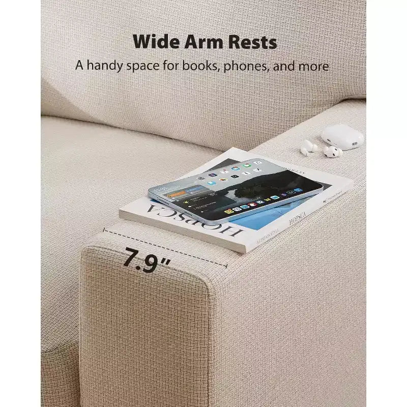 2-Seater Living Room Sofa – Wide Armrests, Deep Seats, Detachable & Washable Cover