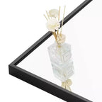 Black Rectangular Full Length Mirror with Stand – Thin Aluminum Alloy Frame, Bedroom & Living Room