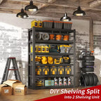 6-Tier Heavy-Duty Metal Storage Shelves – 2400 lbs Capacity, Adjustable, for Garage & Kitchen