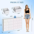 18-Drawer Dresser with Charging Station – Fabric Storage Chest, TV Stand Organizer