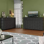18-Drawer Dresser with Charging Station – Fabric Storage Chest, TV Stand Organizer