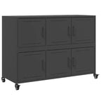 vidaXL Sideboard Black Cold-rolled Steel Large Sideboard Rectangular