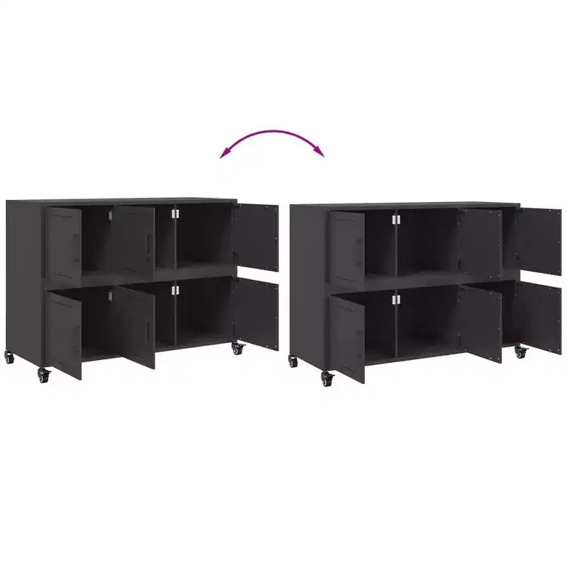 Large Rectangular Sideboard – Black Cold-Rolled Steel, Modern Industrial Storage