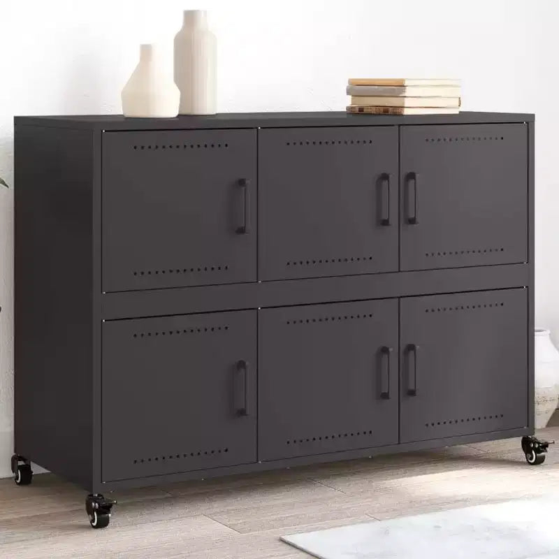 Large Rectangular Sideboard – Black Cold-Rolled Steel, Modern Industrial Storage
