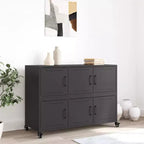 Large Rectangular Sideboard – Black Cold-Rolled Steel, Modern Industrial Storage