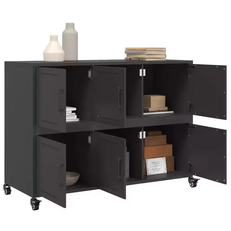 Large Rectangular Sideboard – Black Cold-Rolled Steel, Modern Industrial Storage