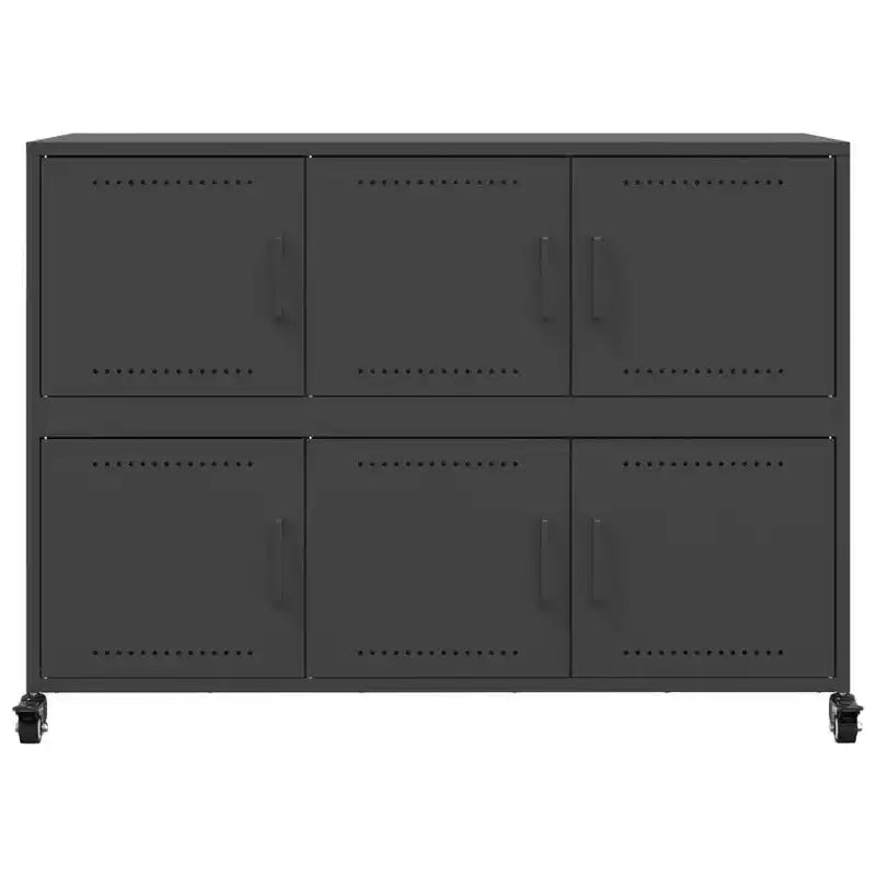 Large Rectangular Sideboard – Black Cold-Rolled Steel, Modern Industrial Storage