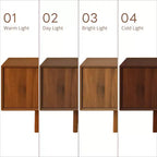 Modern Entertainment Center TV Stand – Glass Doors, Drawers, Solid Wood Legs, Walnut