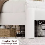 Industrial Wooden Platform Bed with Headboard –  Sturdy Frame