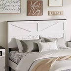 Industrial Wooden Platform Bed with Headboard –  Sturdy Frame