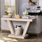 Vintage Industrial Console Table for Living Room Office, Rectangular Wood Sofa Table with Distressed Wood Finish