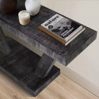Vintage Industrial Console Table for Living Room Office, Rectangular Wood Sofa Table with Distressed Wood Finish