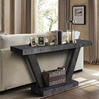 Vintage Industrial Console Table for Living Room Office, Rectangular Wood Sofa Table with Distressed Wood Finish
