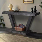 Vintage Industrial Console Table for Living Room Office, Rectangular Wood Sofa Table with Distressed Wood Finish