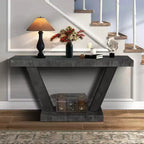 Vintage Industrial Console Table for Living Room Office, Rectangular Wood Sofa Table with Distressed Wood Finish