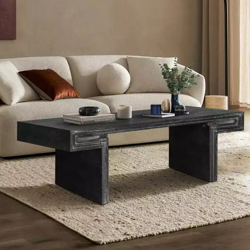 Vintage Industrial Console Table for Living Room Office, Rectangular Wood Sofa Table with Distressed Wood Finish