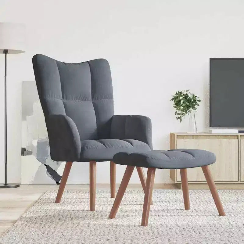 Relaxing Accent Chair – Dark Grey, Comfortable Lounge Chair for Living Room