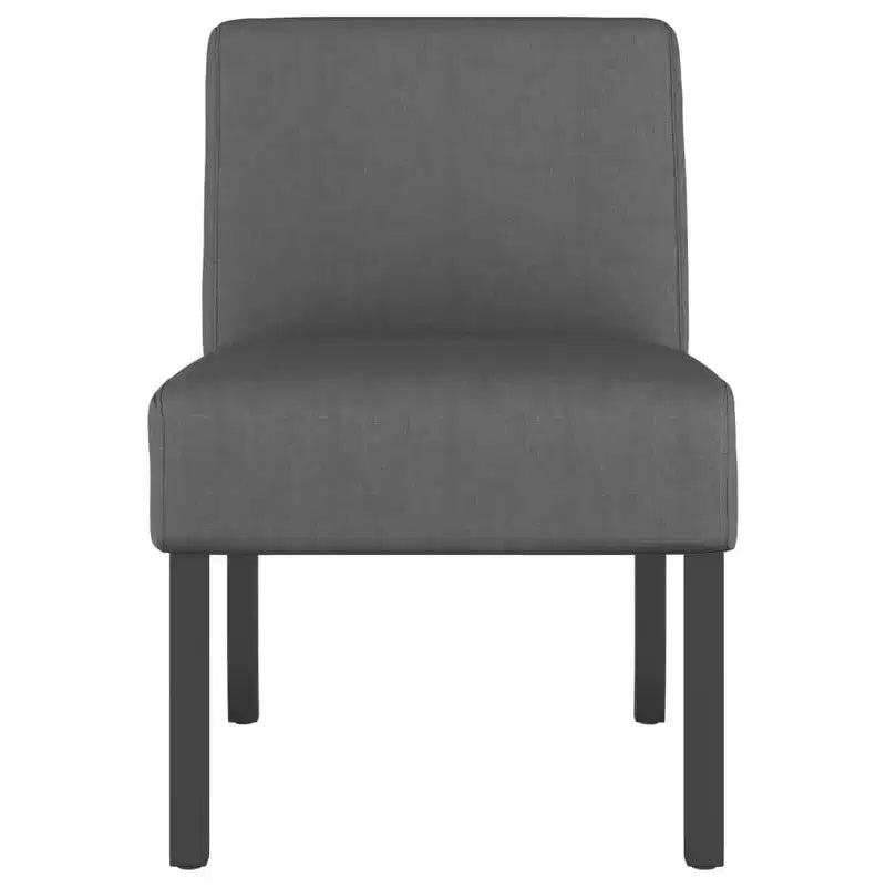Slipper Chair – Cream Polyester, Single Accent Chair for Living Room & Bedroom