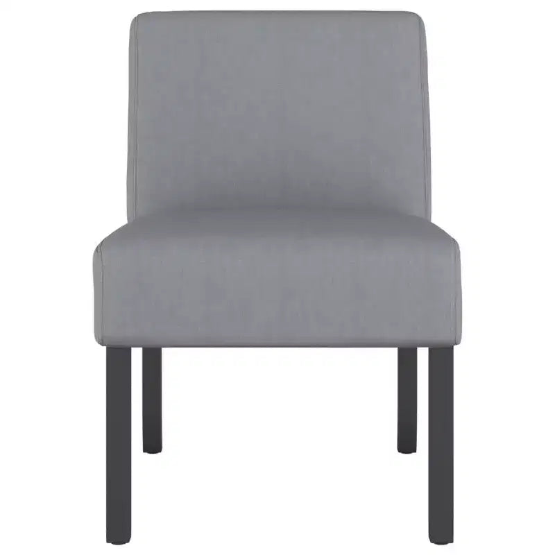 Slipper Chair – Cream Polyester, Single Accent Chair for Living Room & Bedroom