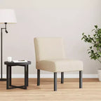 Slipper Chair – Cream Polyester, Single Accent Chair for Living Room & Bedroom