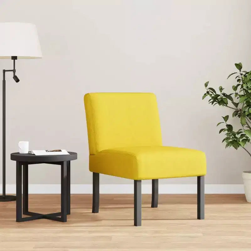 Slipper Chair – Cream Polyester, Single Accent Chair for Living Room & Bedroom