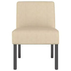 Slipper Chair – Cream Polyester, Single Accent Chair for Living Room & Bedroom