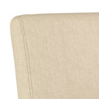Slipper Chair – Cream Polyester, Single Accent Chair for Living Room & Bedroom