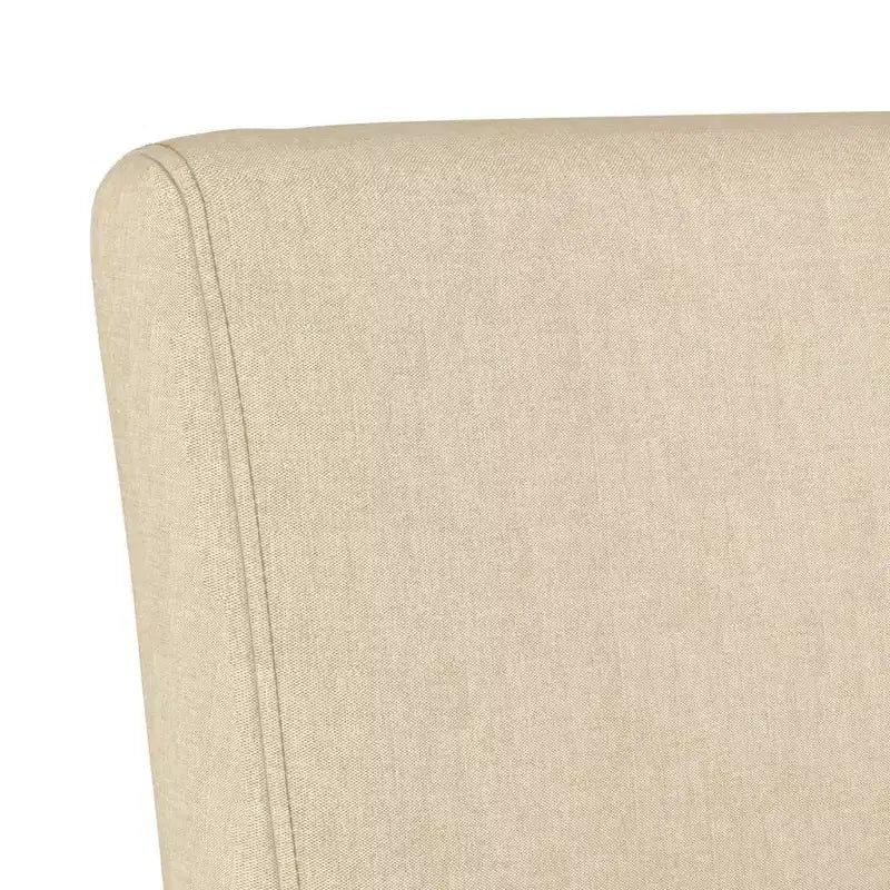 Slipper Chair – Cream Polyester, Single Accent Chair for Living Room & Bedroom
