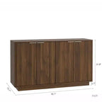 Modern Fluted Storage Buffet Cabinet – 4 Doors, Adjustable Shelves, Sideboard for Dining Room