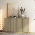 Modern Fluted Storage Buffet Cabinet – 4 Doors, Adjustable Shelves, Sideboard for Dining Room