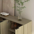 Modern Fluted Storage Buffet Cabinet – 4 Doors, Adjustable Shelves, Sideboard for Dining Room