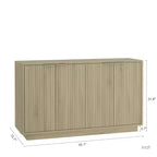 Modern Fluted Storage Buffet Cabinet – 4 Doors, Adjustable Shelves, Sideboard for Dining Room