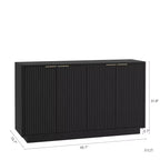 Modern Fluted Storage Buffet Cabinet – 4 Doors, Adjustable Shelves, Sideboard for Dining Room